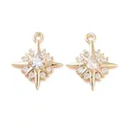 Brass Micro Pave Clear Cubic Zirconia Charms