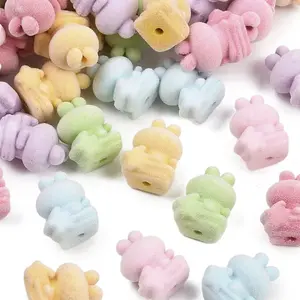 Flocky Opaque Acrylic Beads