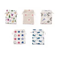 Polycotton(Polyester Cotton) Packing Pouches Drawstring Bags