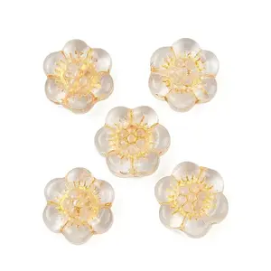 Baking Paint and Golden Metal Enlaced Glass Beads