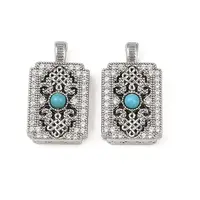 Brass Micro Pave Clear Cubic Zirconia Pendants