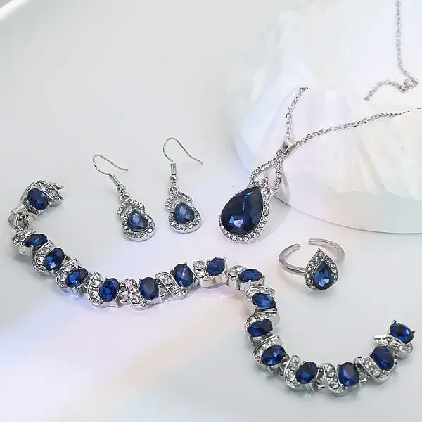 Alloy Rhinestone Glass Jewelry Sets