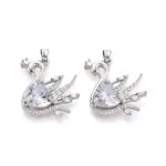 Brass Micro Pave Cubic Zirconia Pendants