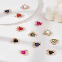 12Pcs 6 Colors Alloy Glass Cabochons