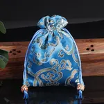 Chinese Style Flower Pattern Satin Jewelry Packing Pouches