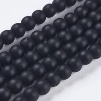 Synthetic Black Stone Bead Strands