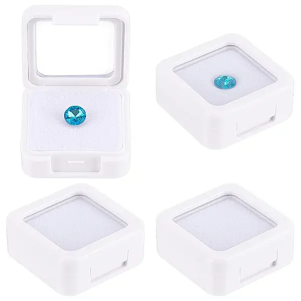 Square Acrylic Loose Diamond Display Boxes