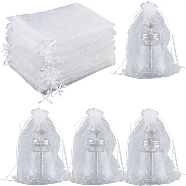 50pcs Large Organza Pouches Portable Shoes Bag Travel Storage Drawstring Bags