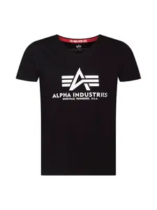 ALPHA INDUSTRIES Tričko  čierna / biela