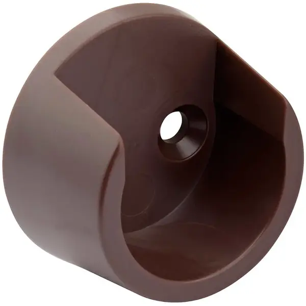 Držák šatní tyče o 25mm, plast, hnědý, 2 ks