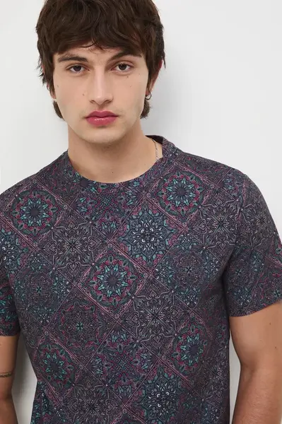 Bavlněné tričko Medicine pánské, vínová barva