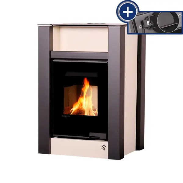 Kachle s výmenníkom AQUAFLAM VARIO LEND 11/7kW krémová, elektronická regulácia FLHSF34-076