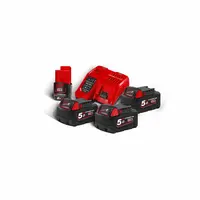 Aku sada: nabíječka a 4 baterie 2,0 a 5,0 Ah, pro aku nářadí - Milwaukee M18 NRG-503