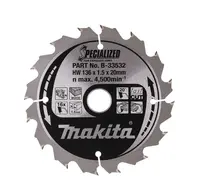 Makita - Pílový kotúč na drevo 136x20 mm, 16 zubov B-33532