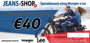 JEANS-SHOP  Darčekový poukaz .SK v hodnote 40Euro