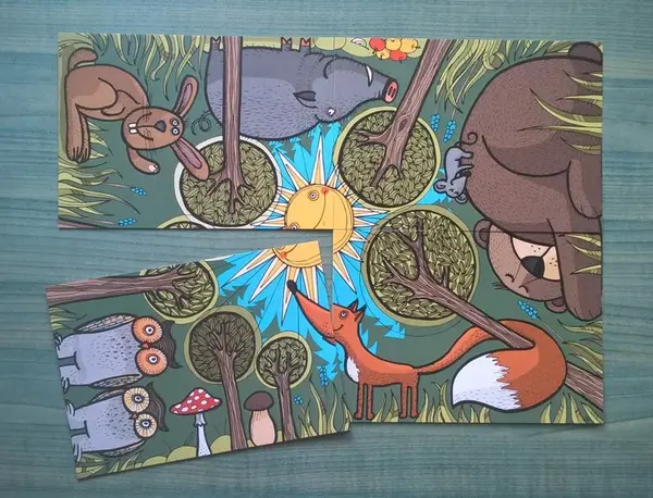 Skladacie pohľadnice- Slnko v lese