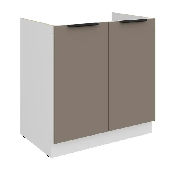 Spodní skříňka pod dřez Aria 80 ZL 1S BB - Premium Box Barva korpusu: Bílá, Barva dvířek: TA - Sandgrau AFM