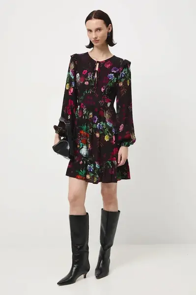 Šaty Medicine vínová barva, mini