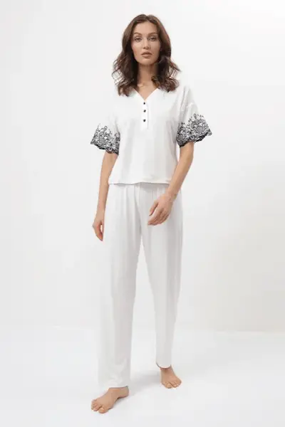 Dámské bambusové pyžamo SILVIA XL Krémová