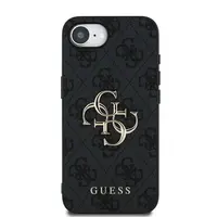 Zadní kryt Guess PU 4G Metal Logo pro Apple iPhone 16e, šedá