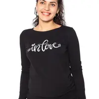 Těhotenské triko dlouhý rukáv In Love - černé - M