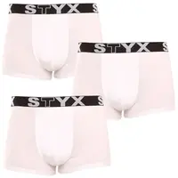 Styx 3PACK pánské boxerky sportovní guma bílé (3G1061) M
