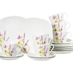 Kávový servis (18 dílů) Malve, motiv letní květiny