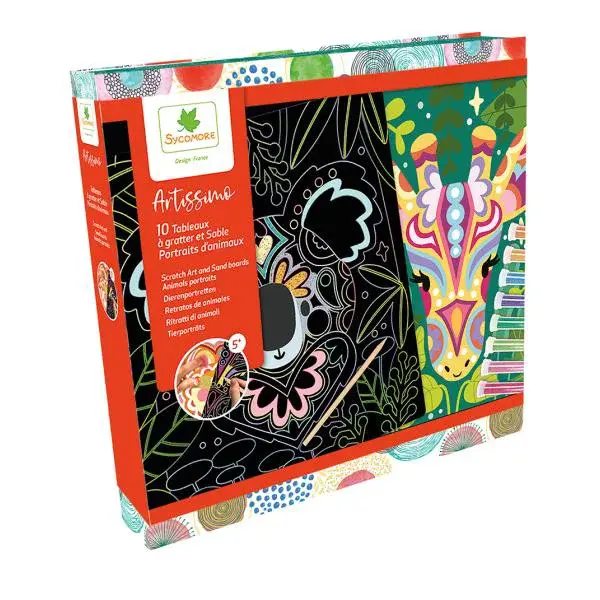 Sycomore Artissimo - XXL kreativní sada - vyškrabávání a pískování - zvířecí portréty