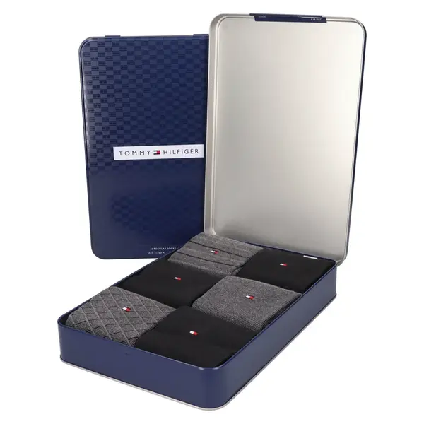 Dárková sada ponožek Tommy Hilfiger Neptun šedá - 6 párů