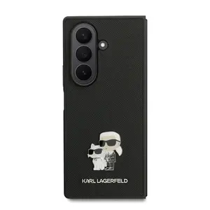 Zadní kryt Karl Lagerfeld PU Saffiano Karl and Choupette pro Samsung Galaxy Z Fold7, černá