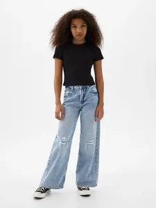 GAP Dívčí Dětské džíny Stride Wide 891508-00 Velikost: 8