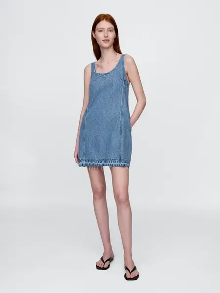 GAP Dámské Džínové mini šaty UltraSoft Americana 761227-00 Velikost: XS