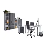 MID.YOU KANCELÁŘ, šedá, vysoce lesklá antracitová