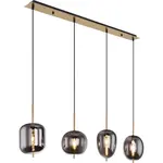 GLOBO Závesné svietidlo BLACKY I mosadzná/dymová E14 40 W 1100 x 185 x 1200 mm