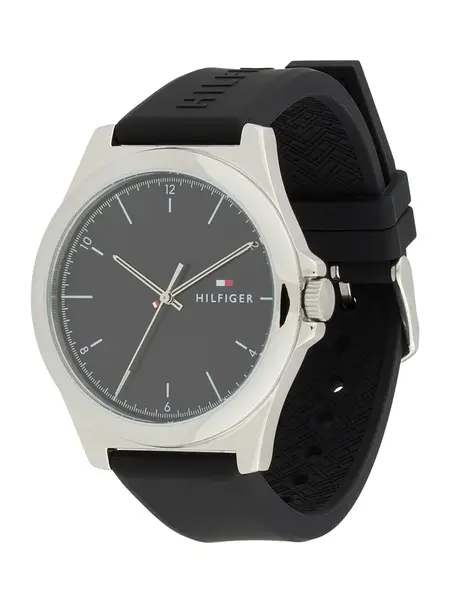 TOMMY HILFIGER Analógové hodinky 'NORRIS'  čierna / strieborná
