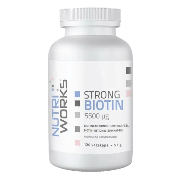 NutriWorks Strong Biotin 5500µg - 120 kapslí