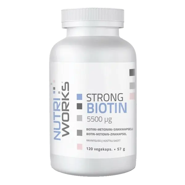 NutriWorks Strong Biotin 5500µg - 120 kapslí