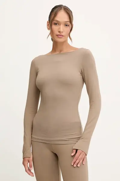 Tričko s dlouhým rukávem s příměsí modalu Casall Sublime zelená barva, 25216