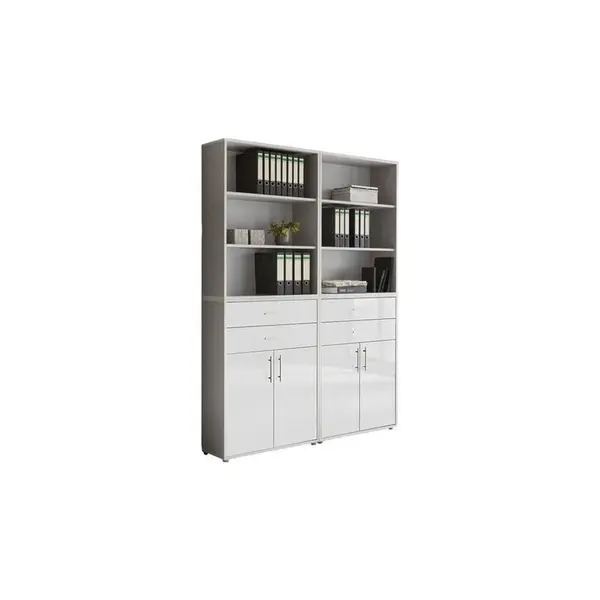 MID.YOU SKŘÍŇ NA ŠANONY, šedá, vysoce lesklá bílá, 168,8/227,2/33 cm