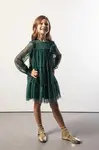 Dívčí šaty Coccodrillo zelená barva, mini, ELEGANT JUNIOR GIRL