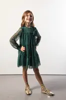 Dívčí šaty Coccodrillo zelená barva, mini, ELEGANT JUNIOR GIRL