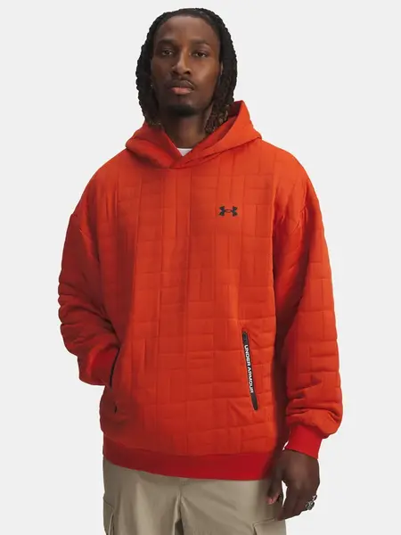 Men's Under Armour UA Unstoppable Flc Txtr Hdy-ORG Sweatshirt - Mens