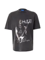 HUGO Tričko 'Noctornix'  sivobéžová / čierna / biela