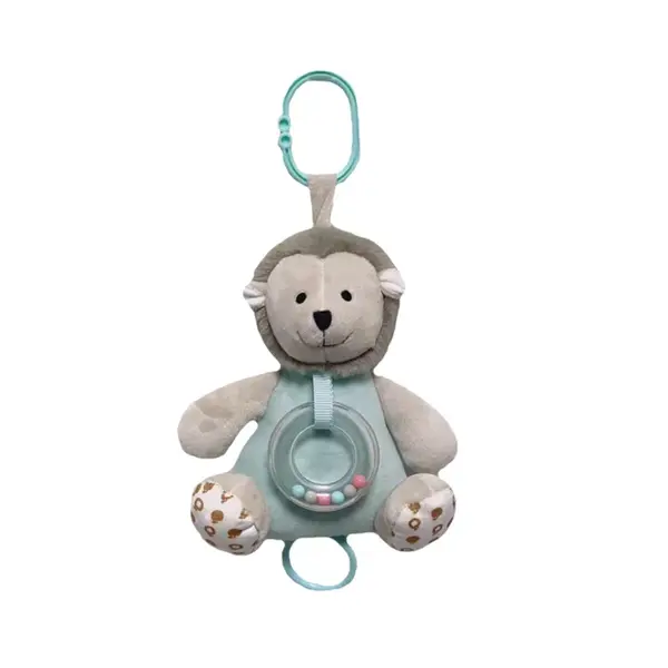 Tulilo Závěsná plyšová hračka s melodií a chrastítkem Ježek, 18 cm - béžová