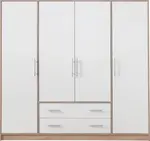 Šatní skříň Smart SR1 Varianta: Bez zrcadla, Barva korpusu + barva dveří: Dub sonoma + Bílá