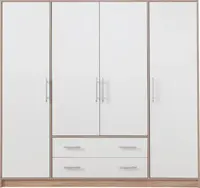 Šatní skříň Smart SR1 Varianta: Bez zrcadla, Barva korpusu + barva dveří: Dub sonoma + Bílá