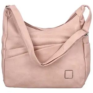 Stylová dámská koženková crossbody kabelka Gianni, světle růžová