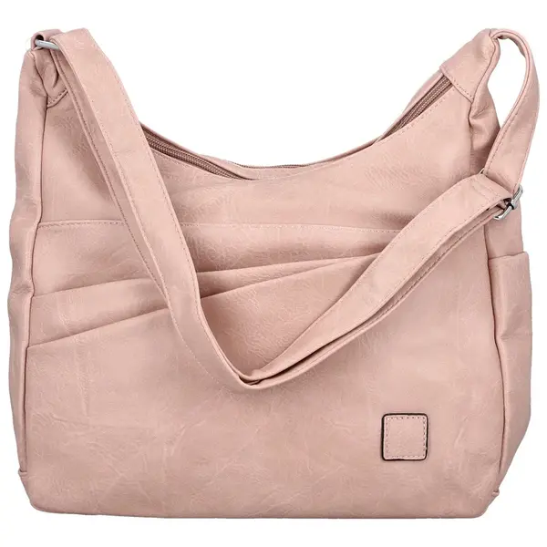 Stylová dámská koženková crossbody kabelka Gianni, světle růžová