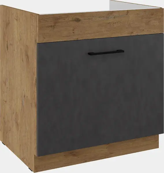 Spodní skříňka pod dřez Vigo 80 ZL 1S BB - Premium Box Barva korpusu: Dub Lancelot, Barva dvířek: Matera matná