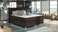 Postel boxspring 140x200 úložný prostor amadeo led - černá - berlin 02